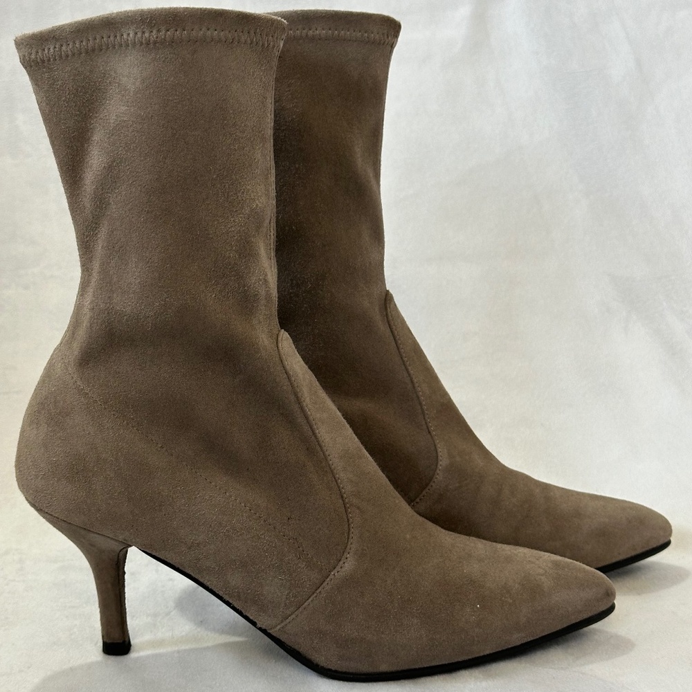 Stuart Weitzman Suede Stretch Sock Boot